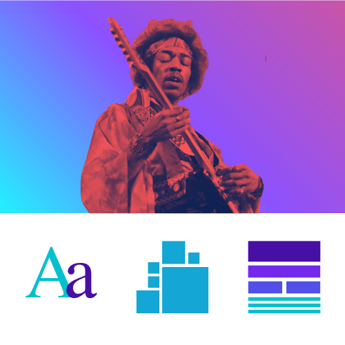 Jimi Hendrix koncertplakat øvelse på Canva