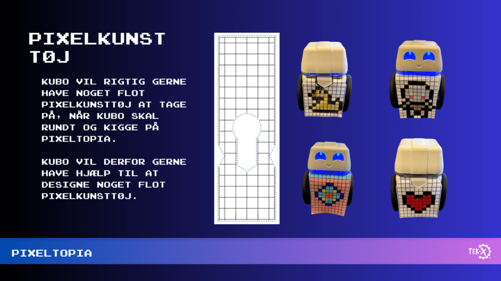 Eksempler af pixelart kostumer til Kubo